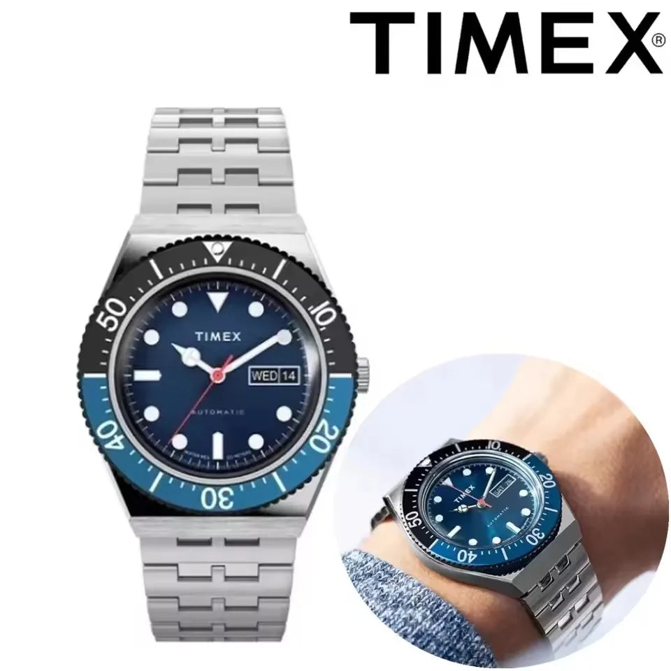 TIMEX Automatic Brand Men's Watch Luxury Leisure Multifunction Watches for Men Calendar Steel Strip Wristwatch