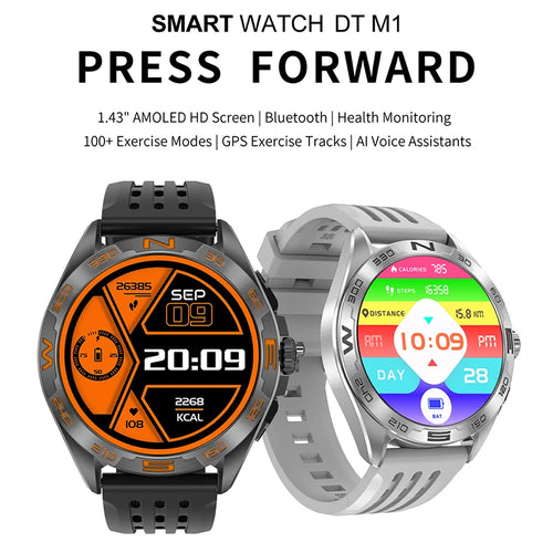 DT M1 Smart Watch Men Women Smartwatch AMOLED Screen Digital Wrist Watches Bluetooth Call Wristwatch Bracelet Electronic Clock